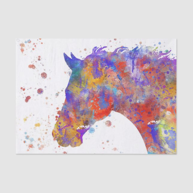 Horse Watercolor Tissue Paper (Front)