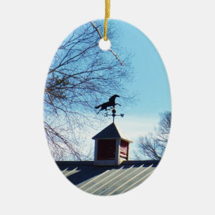 Horse Weather Vane Blue Sky Ceramic Ornament