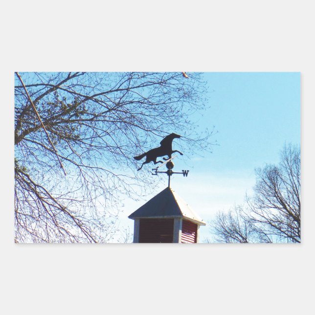 Horse Weather Vane Blue Sky Sticker (Front)