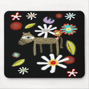 Horse western love flowers tropical Mousepad