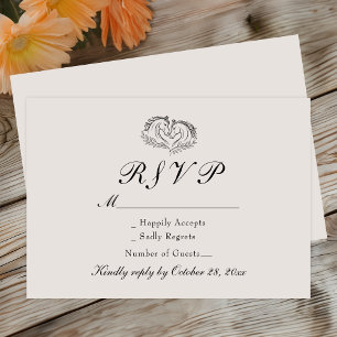 Horse Western Rustic Country Ivory Elegant Wedding RSVP Card