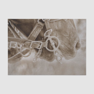 Horse Western Vintage Sepia Rustic Decoupage Tissue Paper