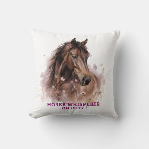 Horse Whisperer on duty Throw Pillow