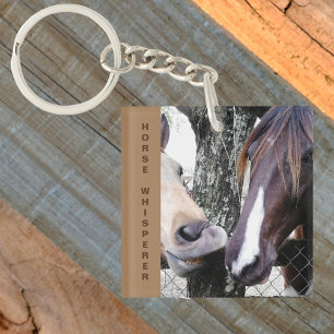 Horse Whisperer Two Horses Kissing Keychain