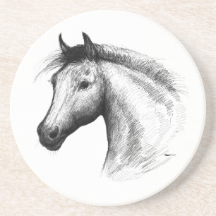 Horse: White Coaster