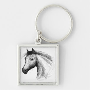 Horse:  White Keychain