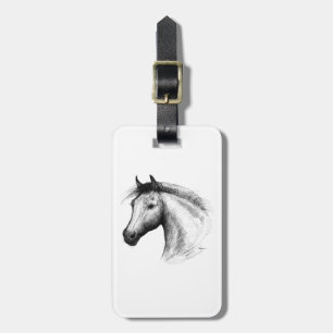 Horse:  White Luggage Tag
