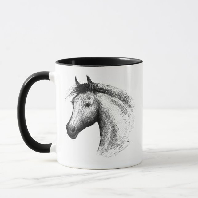 Horse:  White Mug (Left)