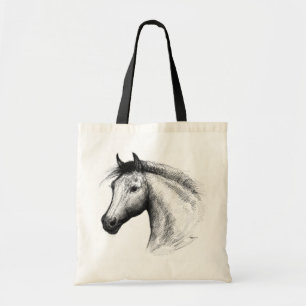 Horse:  White Tote Bag