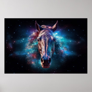 Horse Wild Animal Majestic Wilderness Surrealist Poster