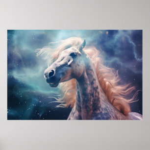 Horse Wild Animal Majestic Wilderness Surrealist Poster
