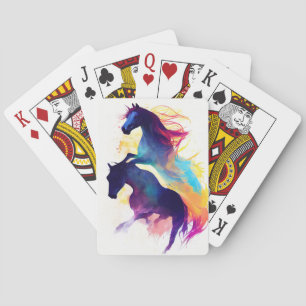 Horse Wild Nature Animal Colors Art Painting Playing Cards