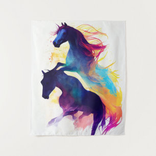 Horse Wild Nature Animal Colors Art Painting Tapestry