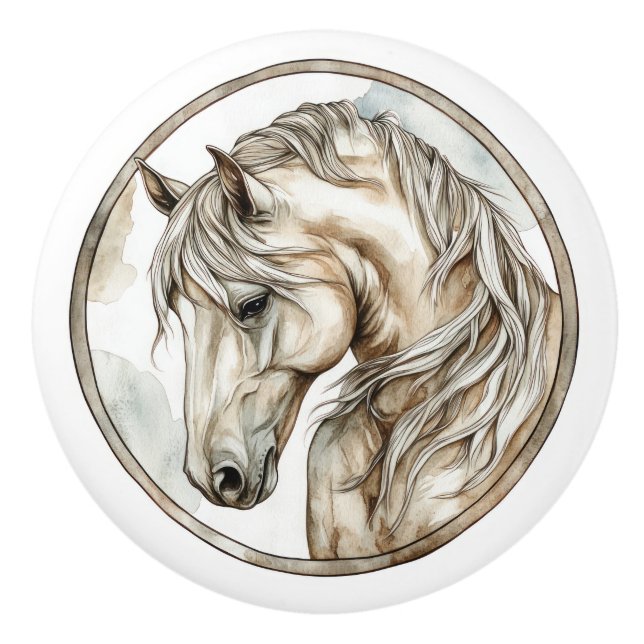 Horse Wild Tame and Timeless Collection Ceramic Knob (Front)