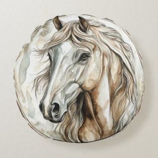 Horse Wild Tame and Timeless Collection Round Pillow