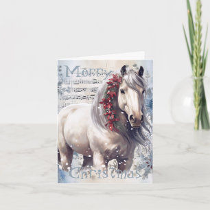 Horse Winter Christmas Watercolor Card