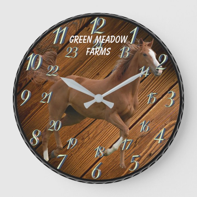 HORSE WITH 24 HOUR DIAL LARGE CLOCK (Front)