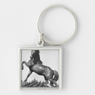 Horse with a harrow keychain