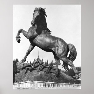 Horse with a harrow poster