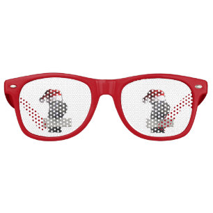 Horse with a Santa Hat Retro Sunglasses