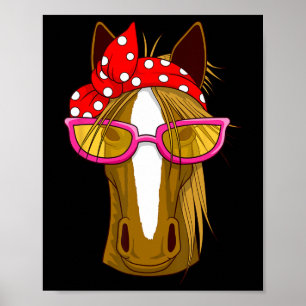 Horse With Bandana - Horseback Riding Poster
