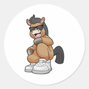 Horse with big Shoes Classic Round Sticker