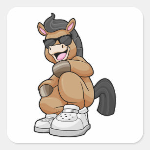 Horse with big Shoes Square Sticker