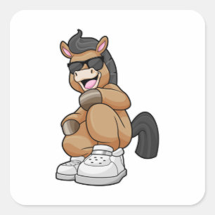 Horse with big Shoes Square Sticker