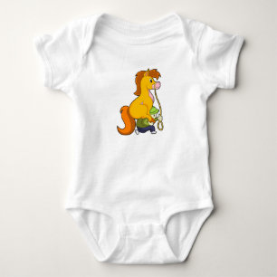 Horse with Boy.PNG Baby Bodysuit