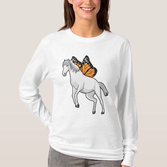Horse with Butterfly T-Shirt (Front)