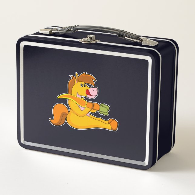 Horse with Carrot Metal Lunch Box (Front)