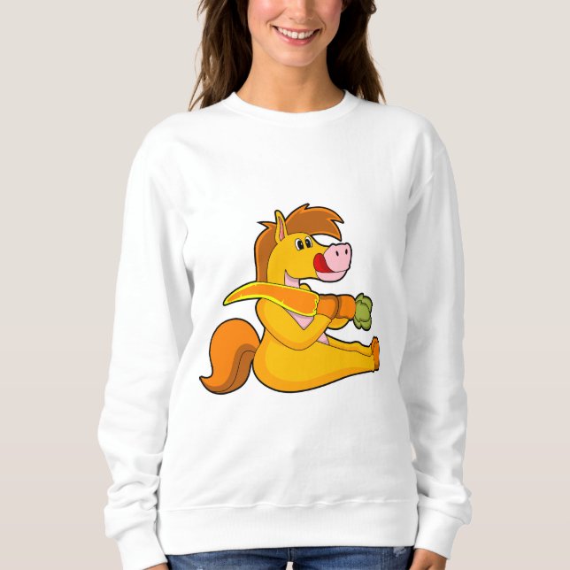 Horse with Carrot Sweatshirt (Front)