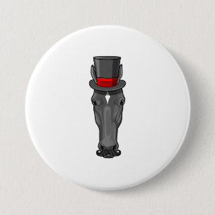 Horse with Cylinder 3 Inch Round Button