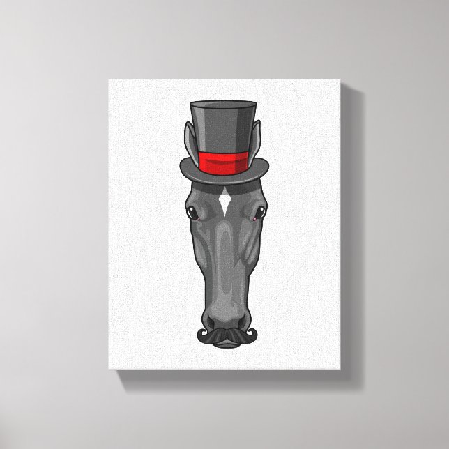 Horse with Cylinder Canvas Print (Front)