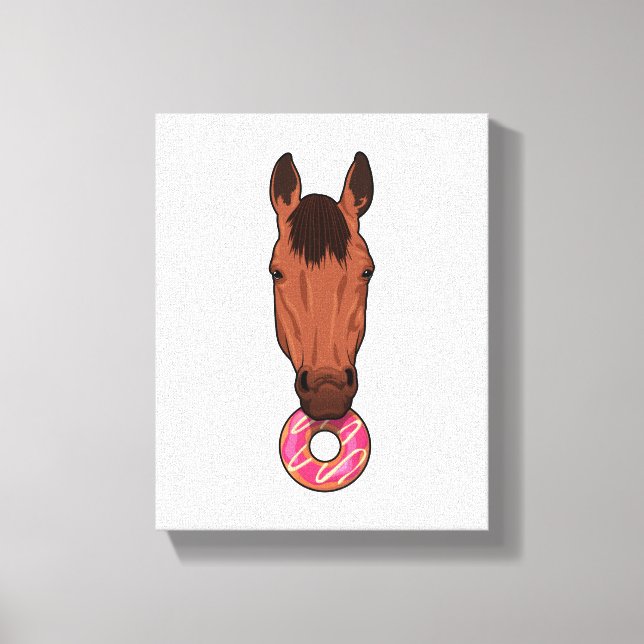 Horse with Donut Canvas Print (Front)