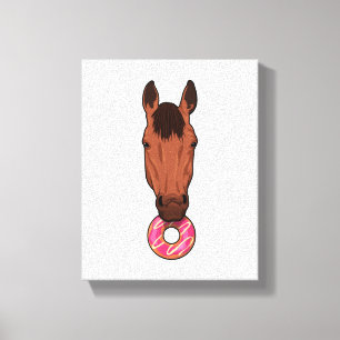 Horse with Doughnut Canvas Print