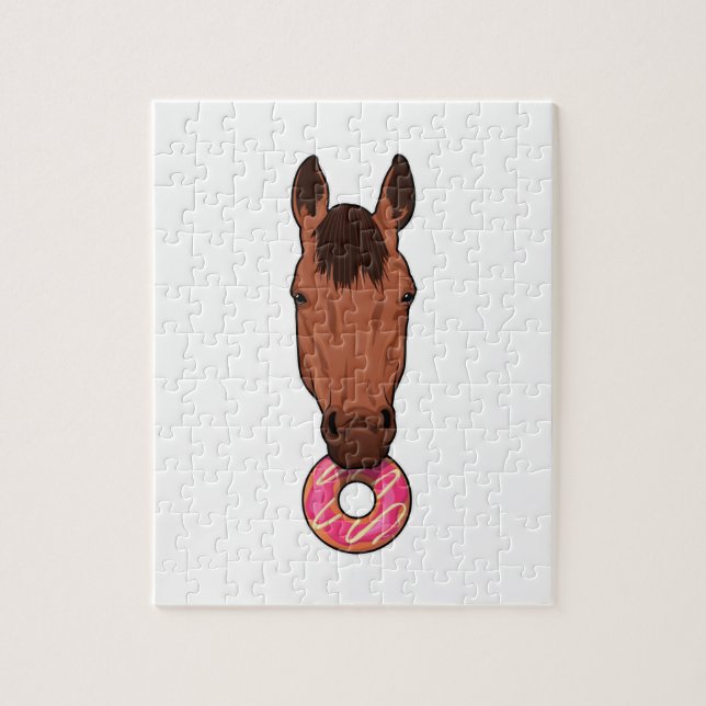 Horse with Doughnut Jigsaw Puzzle (Vertical)