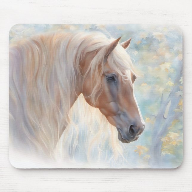 Horse with Flowing Mane Beautiful  Mouse Pad (Front)