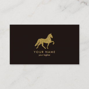 Horse with Golden Glitter Horse Trainer Business Card