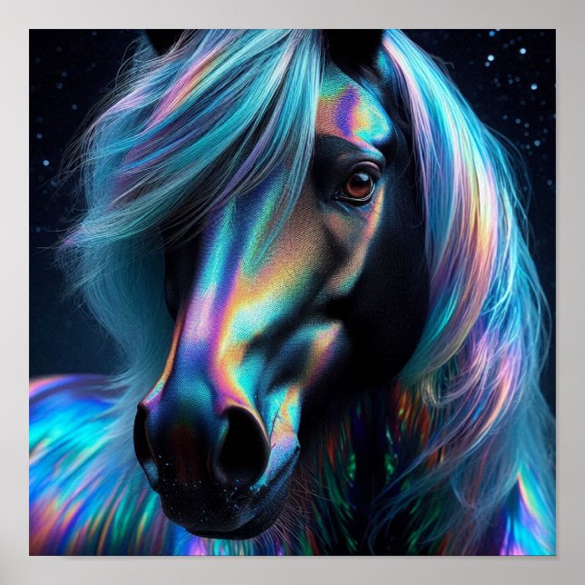 Horse With Iridescent Features Poster (Front)