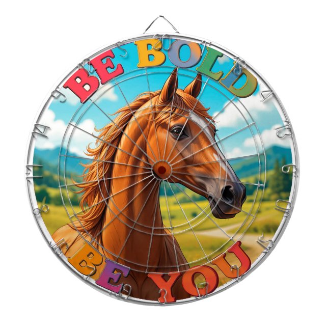 Horse with Motivational Quote Dartboard (Front)
