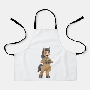 Horse with Mug of Orange juice Apron