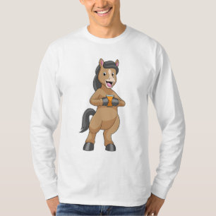 Horse with Mug of Orange juice T-Shirt