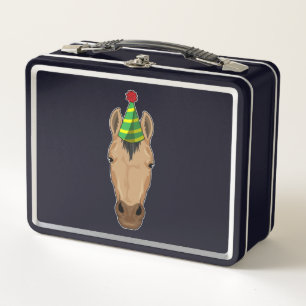 Horse with Party hat Metal Lunch Box