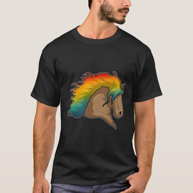 Horse with Rainbow Hairs T-Shirt (Front)