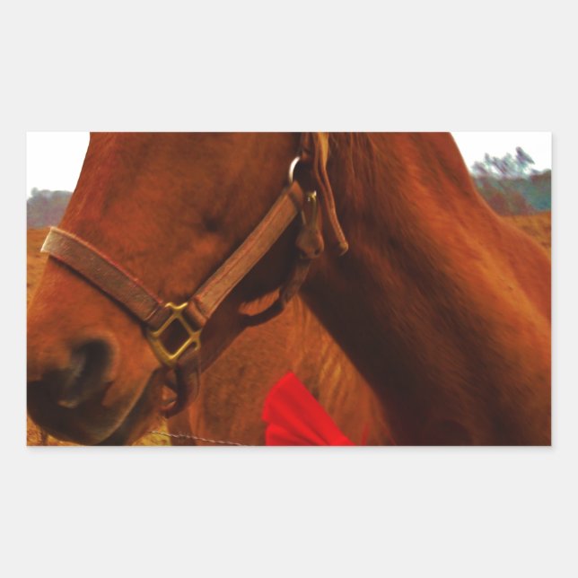 Horse with Red Bow Sticker (Front)