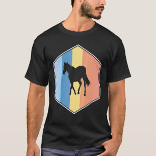 Horse With Retro Colours In A Hexagon T-Shirt