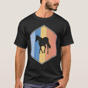 Horse With Retro Colours In A Hexagon T-Shirt