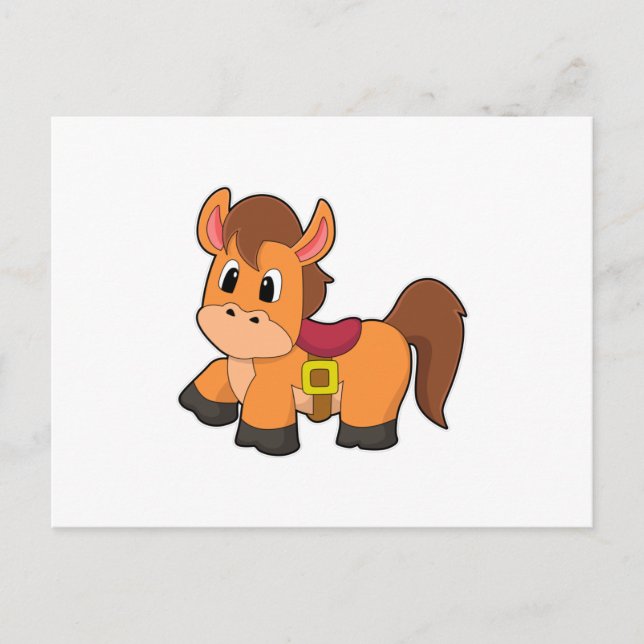 Horse with Saddle Postcard (Front)
