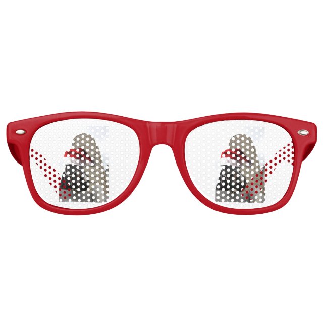 Horse with Santa Hat Retro Sunglasses (Front)